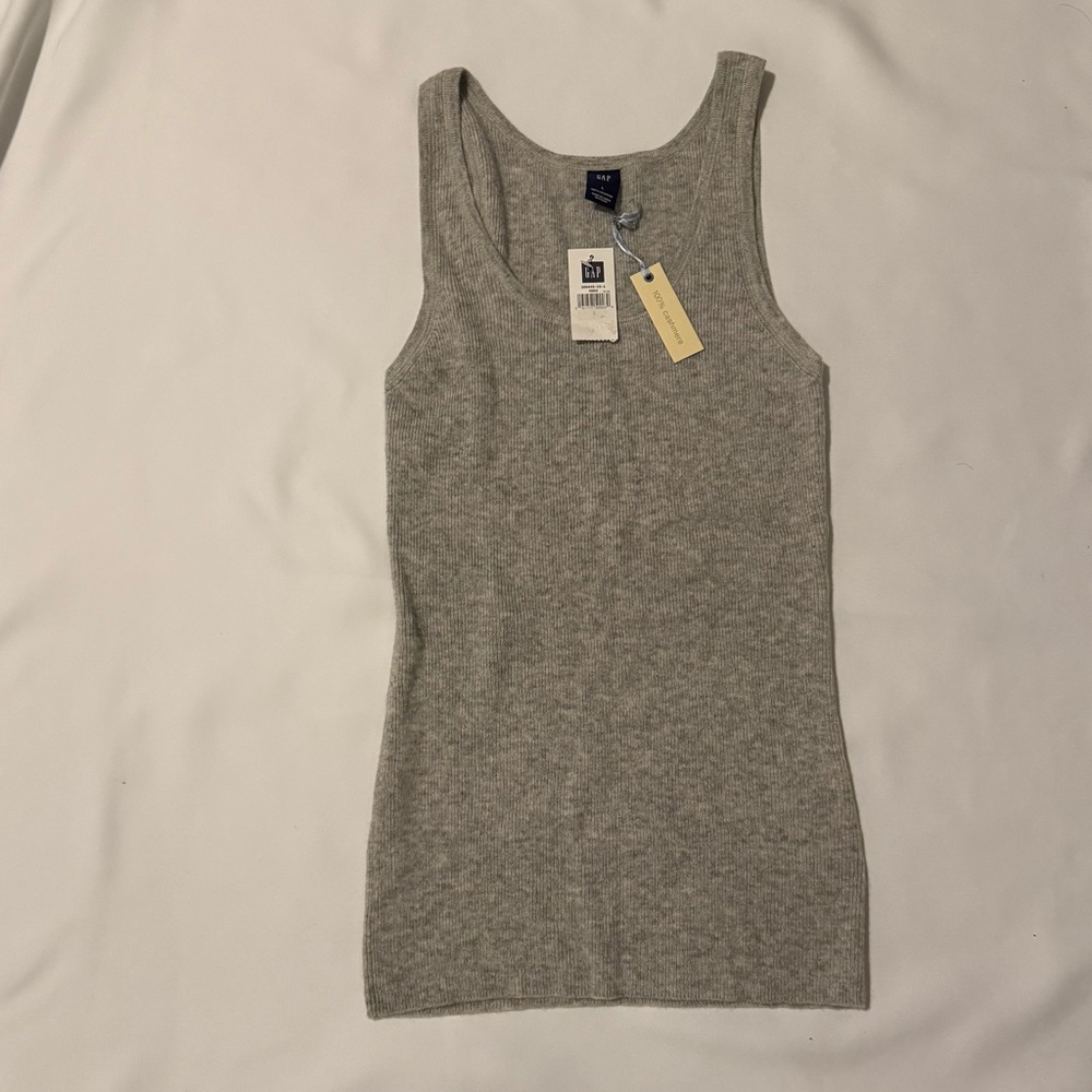 GAP Gray 100% Cashmere Tank Top L